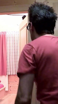 Blonde Mature Julia Pink Secretly Fucked by Guys in a Wooden Cabin