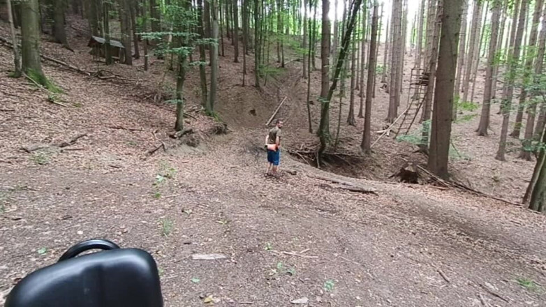 kickerscooter: Descampado sin inhibiciones persiguiendo en medio del bosque
