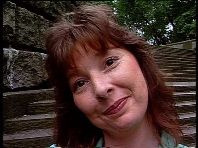 Lucky Cooch: Beautiful brunette lady at the outdoors interview