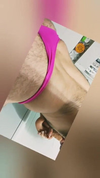 Curious Straight Guy Sucking in Thong While Playing with His Realistic Dildo