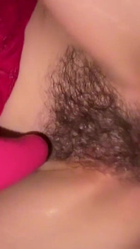 POV Creamy Pussy Fisting and Fuck - Big Load Cum on Hairy Pussy in Red Bodysuit - Slow Motion