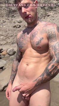 Gay with Big Cock, Exhibition Inthe Public Beach