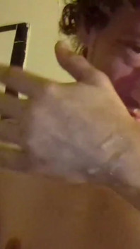 Post-orgasm, Showing Sum Cummblasts; Still Self-cleaning