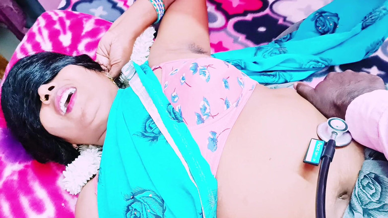 Telugu honey lips: 印度性感的纱丽美女家庭主妇出轨和操啪医生，泰卢固语下流话