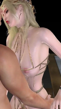 Une modèle blonde sexy en cosplay nue son corps sexy se fait baiser par un inconnu