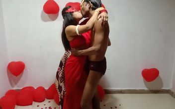 Loving Indian Couple Celebrating Valentines Day with Amazing Hot Sex