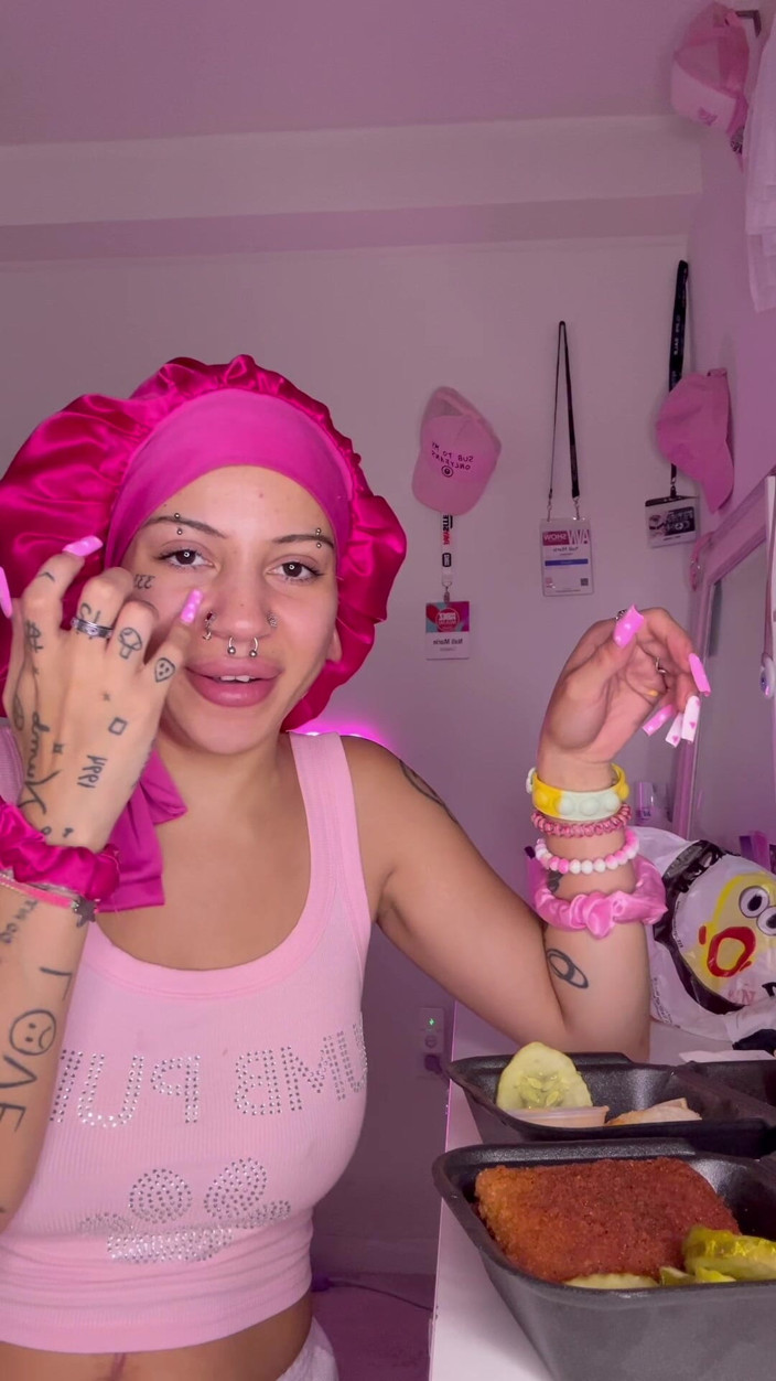 Nali Marie: Spicy Food Mukbang Overeating Facestuffing Petite Girl Eating Hot Food...