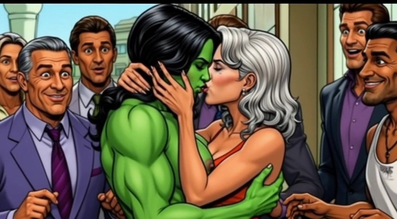 Octopussy Lovers Club: Děvka She-hulk nahota. Karikatura