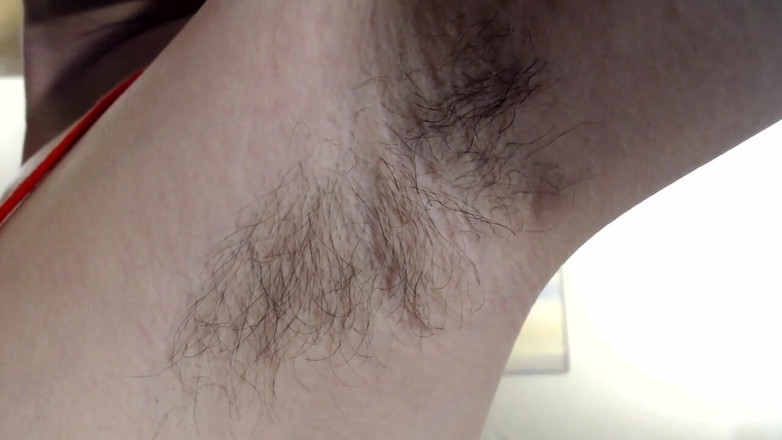 Abby Anna: Long dark hairy armpits closeup