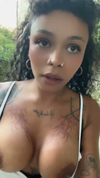 Young Slut Latina Flashing Tits Outside