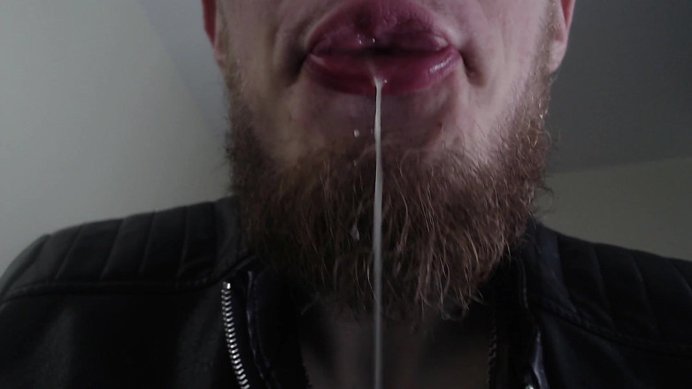 Hunky time: Master in the Leather Jacket Is Drooling