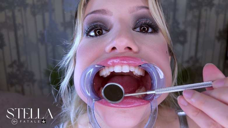 Stellafatale: Fetiche de dientes, examen dental extremo en primer plano