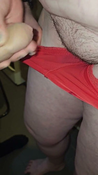 Pervert Cums on My Hairy Pussy Big Dick Head
