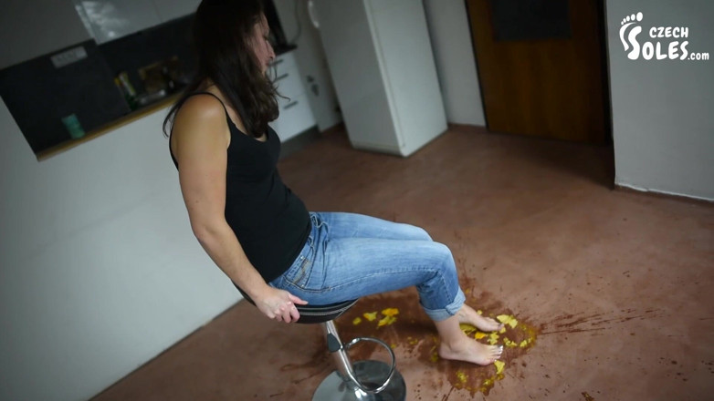 Czech Soles - foot fetish content: I'll crush fruits and you'll lick it off of my...