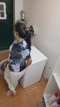 Fucking Latina Maid on the Laundry Machine