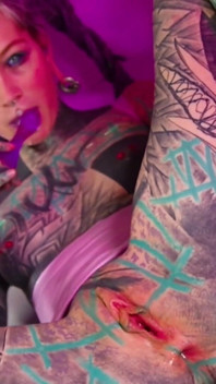 Solo Tattoo Girl Anal Masturbation - Self Assfuck
