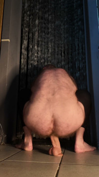 Hairy Bear mencoba stoking dan dildo