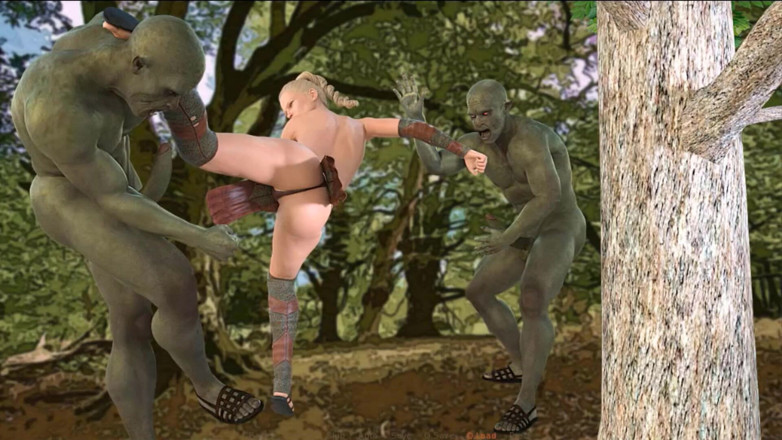 Visual Novels: Alenjas adventures part 7 - orcs fuck forest elf teen