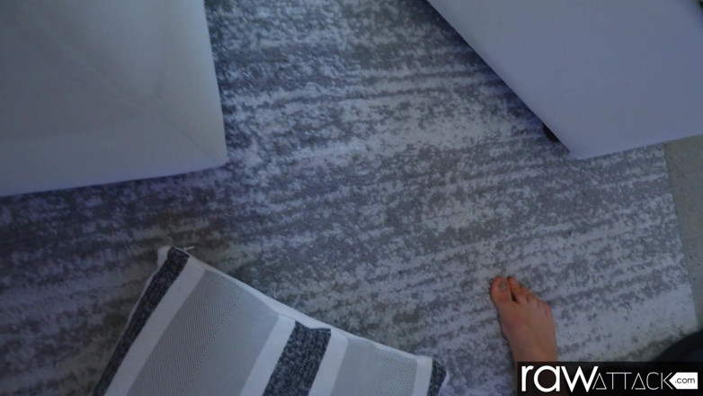 Raw Attack: Slim beauty Elle Loveland tight hairy pussy fucked BTS