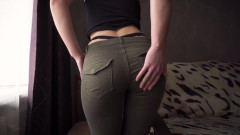 Teasecombo 4K: Amateur Teen In Tight Pants Teasing Her Whale Tail Thongs