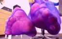 Nylon fetish 4u: Seksowne stopy w czystych fioletowych rajstopach, fioletowe rajstopy - białe palce...