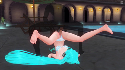 H3DC: 3D Hentai. Miku pussyfucked by the pool