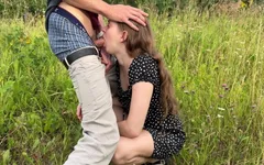 Very Hot Gagging Deepthroat in the Outdoors
