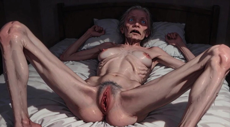 YOUR BEST FANTASY: Sesi solo nenek kurus yang sangat tua - menggesel pepek basah...