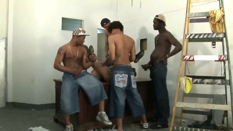 Crunch Boy: Twink fucked by big blacks cocks