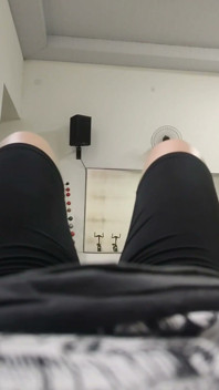 White Girl Training in Leggings Marking Her Pussy
