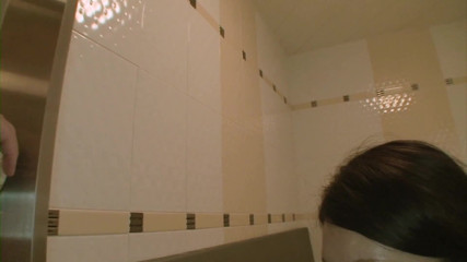 Asian Mature Climax: Blowing hard cock in the bathroom