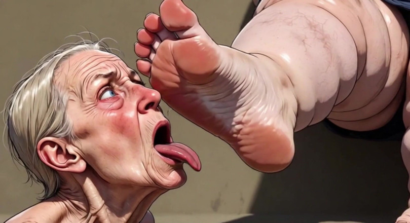 YOUR BEST FANTASY: Old Granny Sucking Fat BBW Feet - Extremely Horny Foot Worship