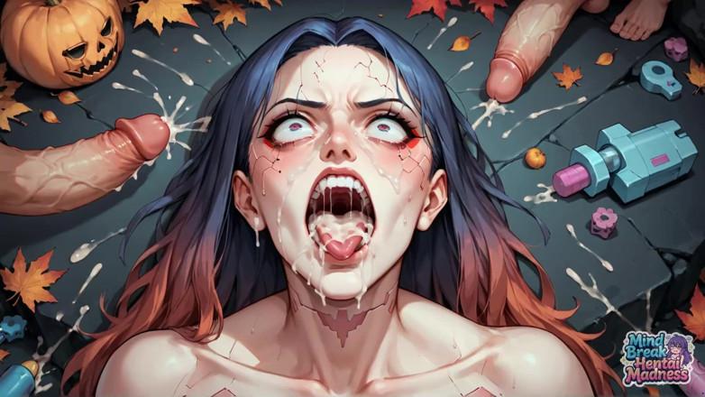 Mind Break Hentai Madness: Autumn Infuus &amp; Slick Surrender blauwharige gedachtenpauze