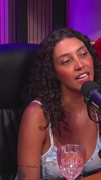 Young Latina with Perfect Body and Curly Hair Giving Dirty Talk