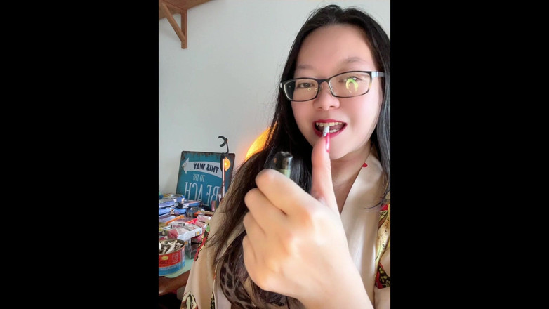 Smoking Asian: Exotic Smoking Asian: Red Nails, Red Lips Smoking Harlot Spills &amp;...