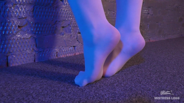 Mistress Legs: POV foot massage of nylon feet in black and white...