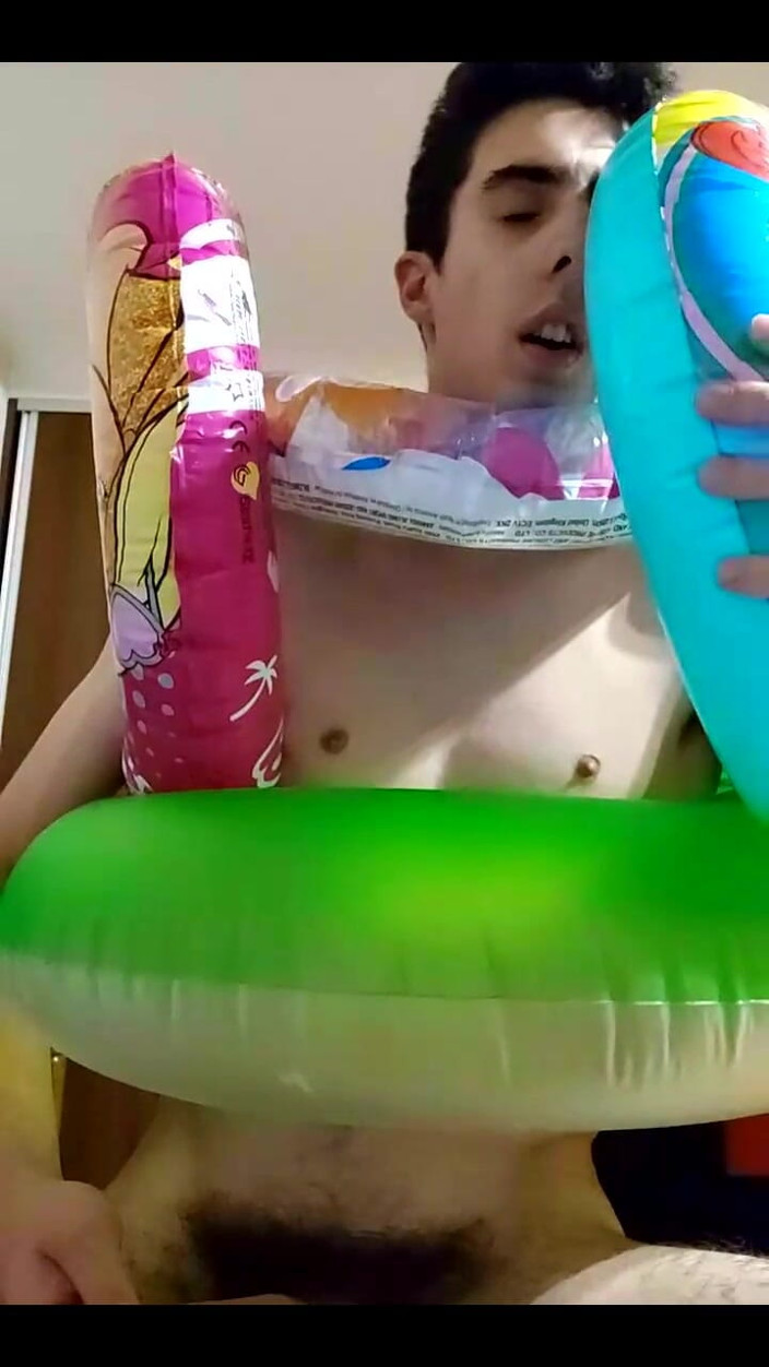 Floatie Boy: Vertical Vid - Blowing up as Much Inflatable Swimrings as I...