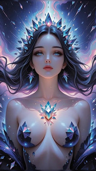 Astral Vortex Dewi Dengan Asap Obsidian dan Crystal Light Fantasy Ai Art Slideshow
