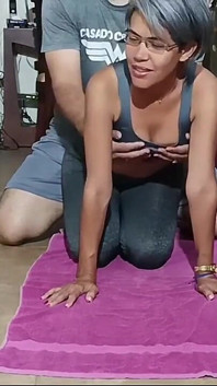 I Help My Stepmom with Yoga and End up Putting My Cock in Her Mouth. She Loves to Swallow My Cum.