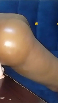 Caught Riding and Twerking on My White Cock Dildo