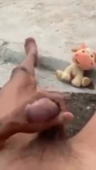 A Cumshot to Relieve Stress in the Backyard