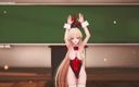 Smixix: Asuma toki bunny 风格的性爱和舞蹈蓝色档案 Hentai 红色衣服颜色编辑 smixix