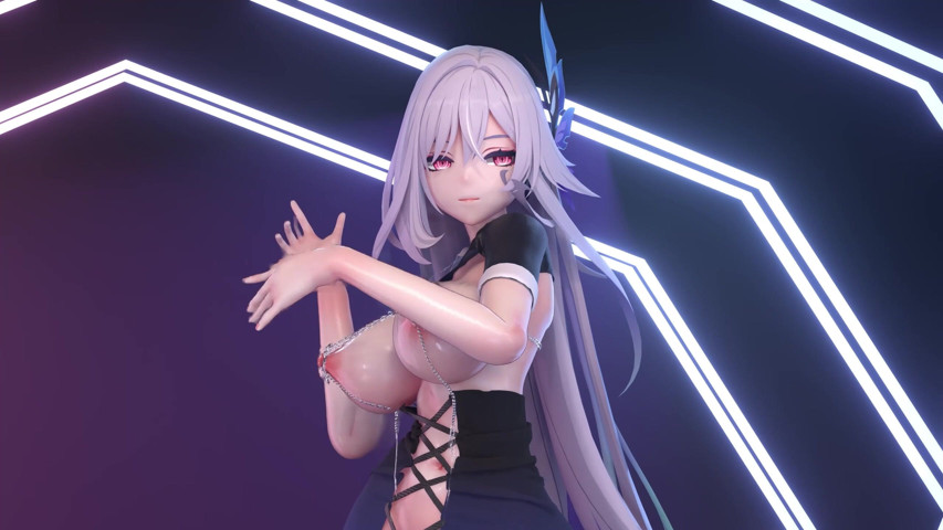 Down Nipple Chains Bodycon Skirt Striptease (MikuMotion)