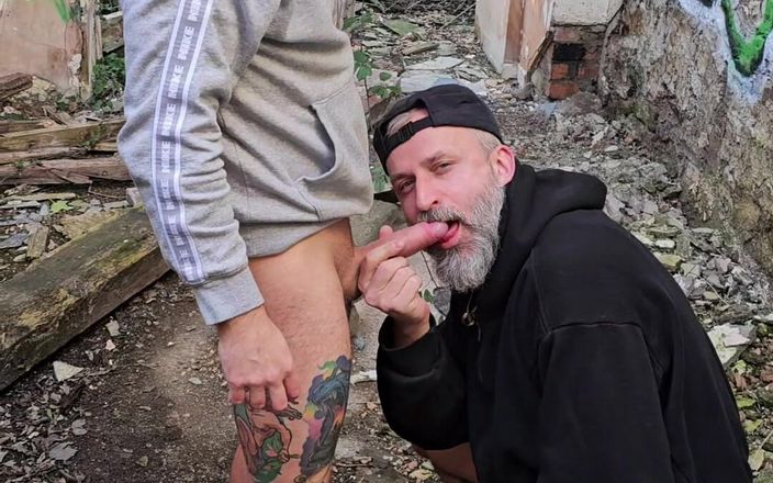 gaynaughtywelsh: Flip Fucking My StepDad at Abandoned Building Site Outdoor