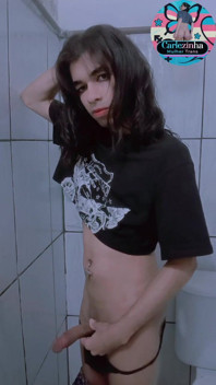 Carlezinha - Cocky Babe Slut Naked, Legs Wide Open Jerking off Fast Trans Woman Transvestite Slut Naked