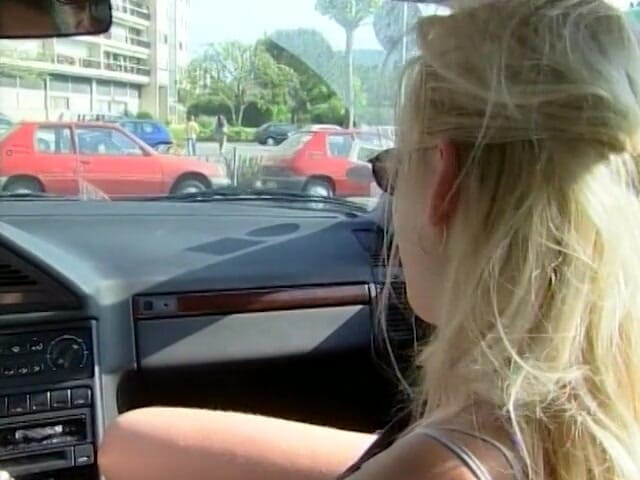 European Classics: Blonde and her man having fun in the car