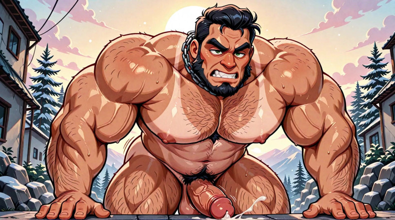 Erotic Man: 裸のアートの外でポーズをとるイケメンたち