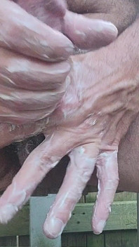 Grosse bite dehors, talons et bas nylon