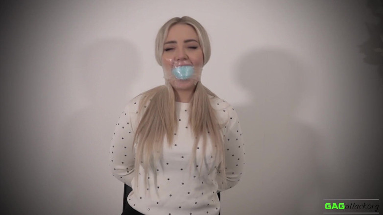 Gag Attack: Aubrey - clear tape gags