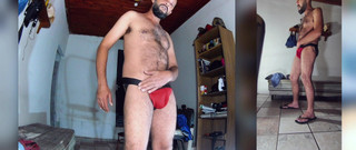 Stink HairyMale: Red Jockstrap - Vid 3